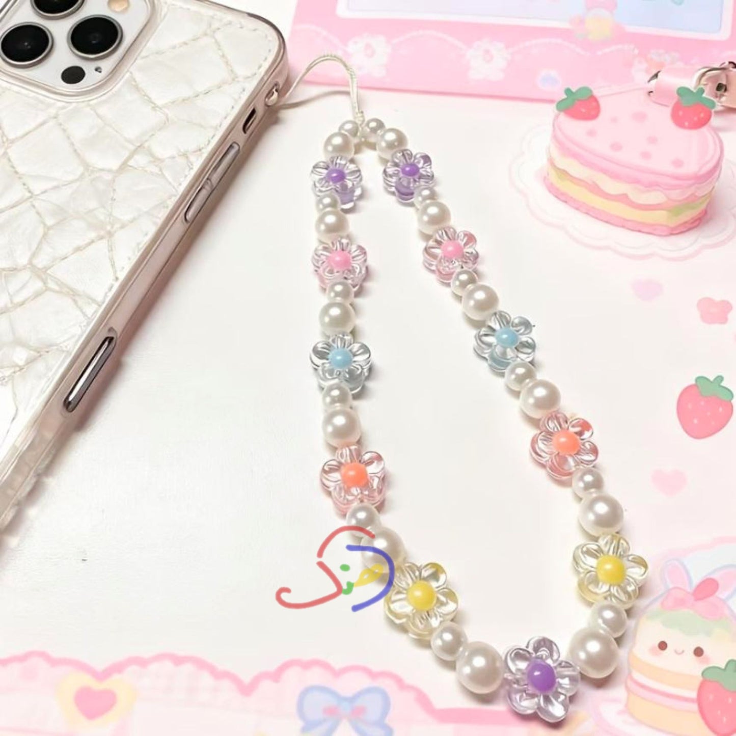 Colorful Floral Phone Charm