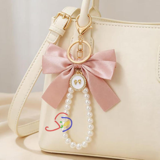 Pearly Bow Bag Charm