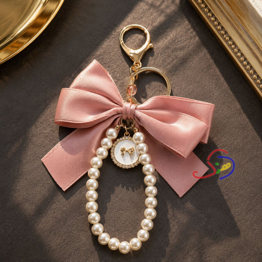 Pearly Bow Bag Charm