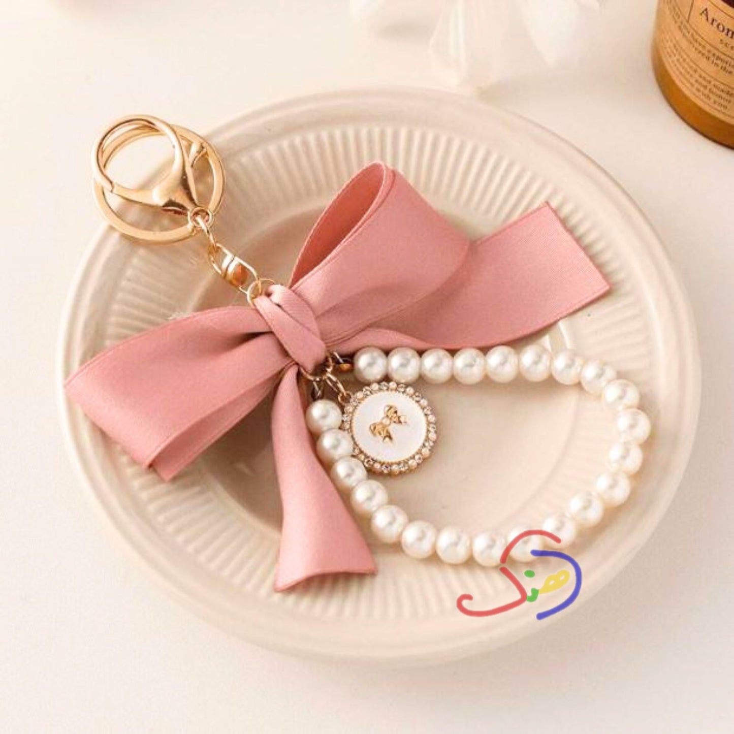 Pearly Bow Bag Charm