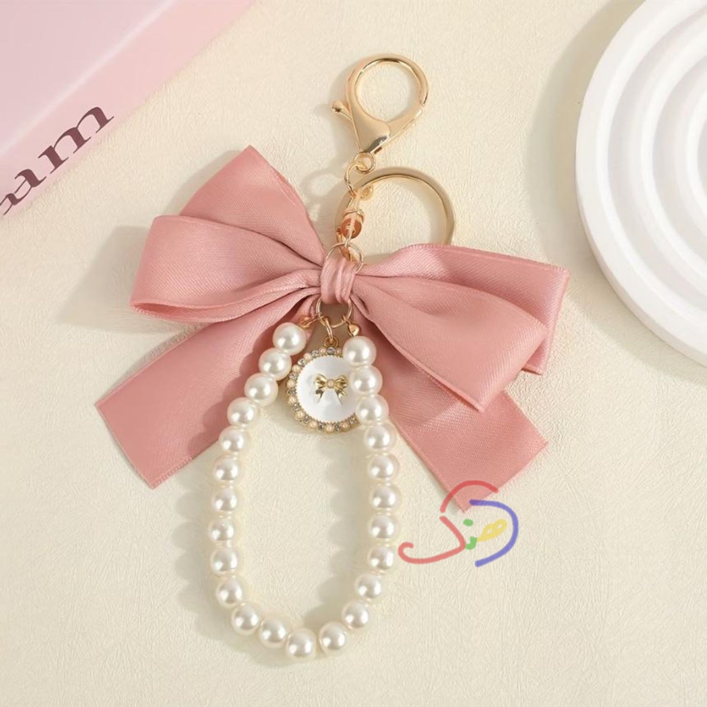 Pearly Bow Bag Charm