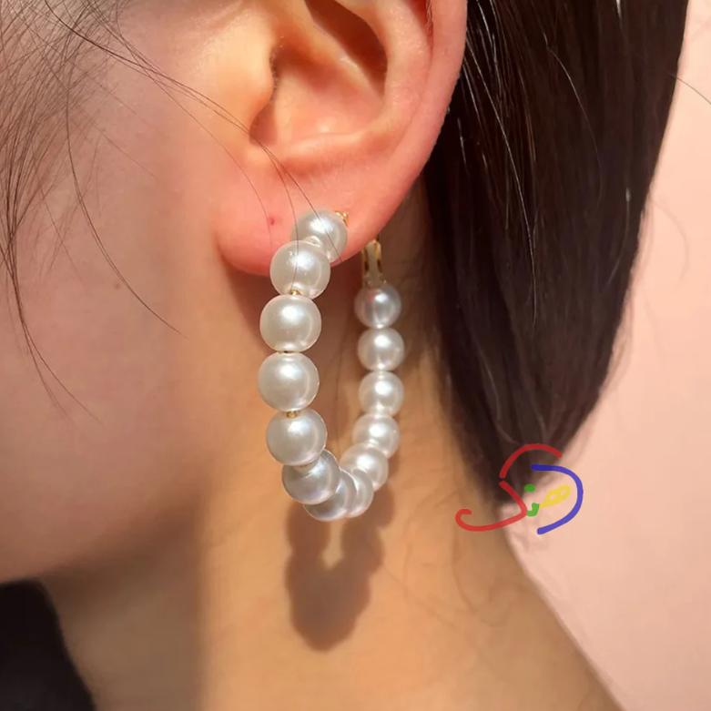 Pearl Hoop Earrings