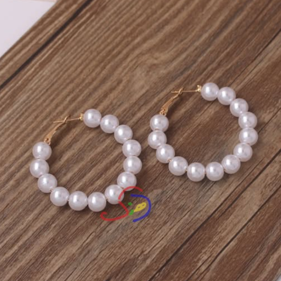 Pearl Hoop Earrings