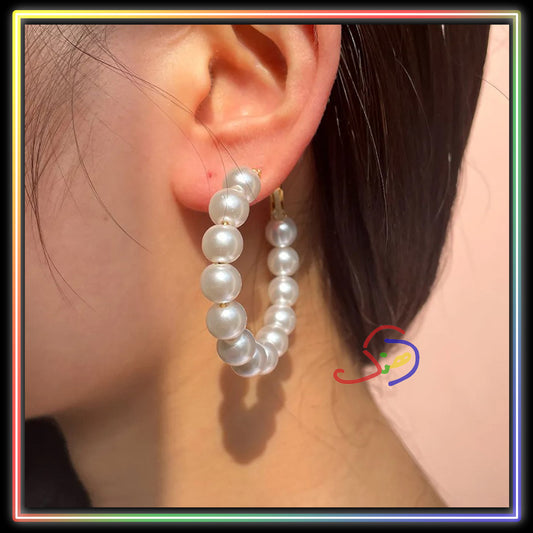 Pearl Hoop Earrings