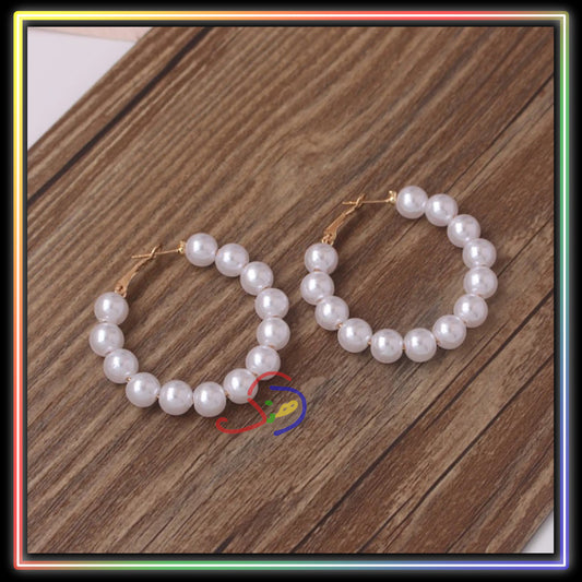 Pearl Hoop Earrings