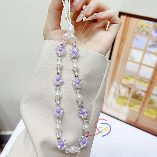 Floral Pearl Phone Charm