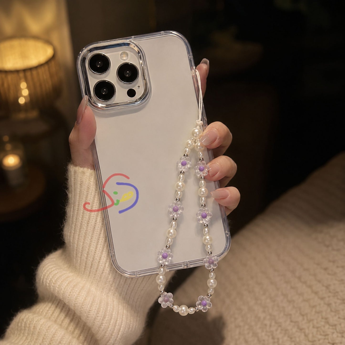 Floral Pearl Phone Charm