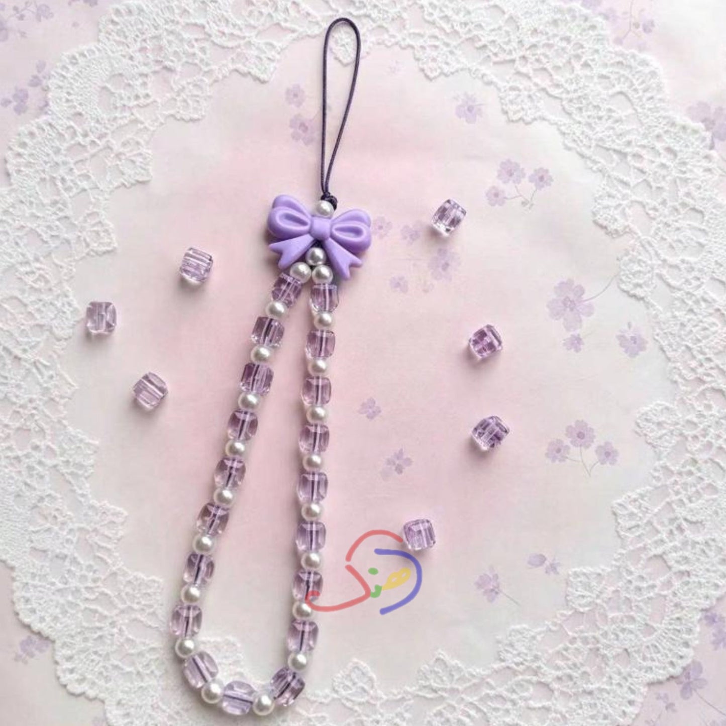 Pearly Bow Phone Charm
