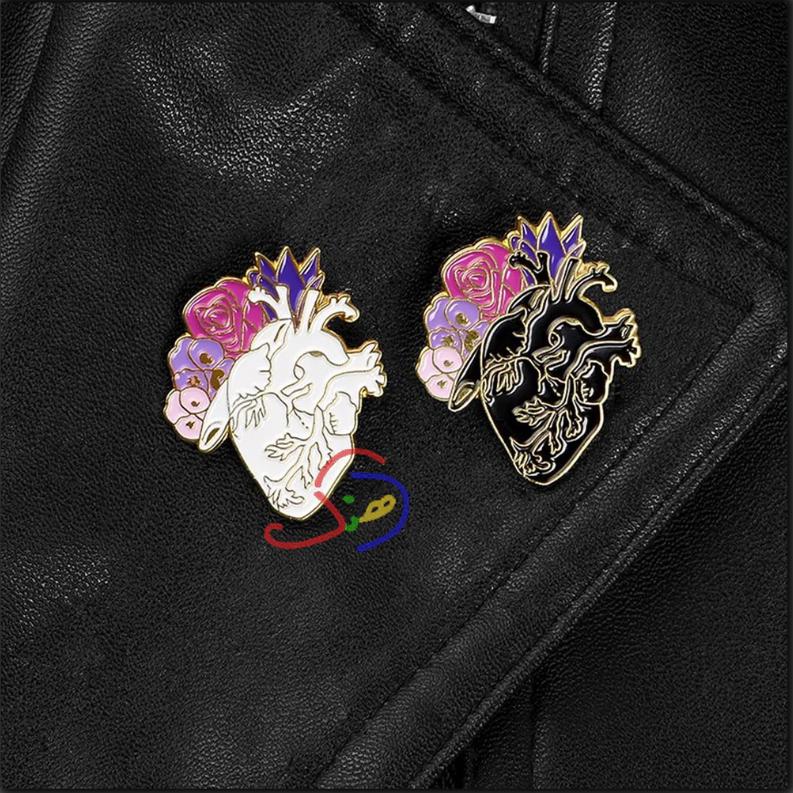Rosette Heart Brooch