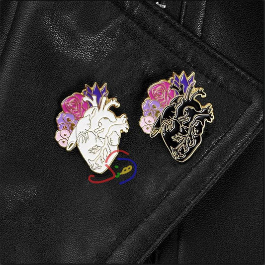 Rosette Heart Brooch