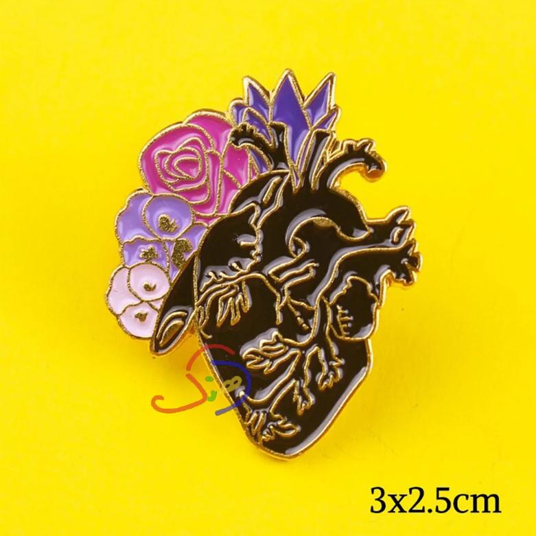 Rosette Heart Brooch
