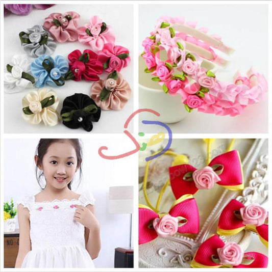 Tiny Ribbon Roses