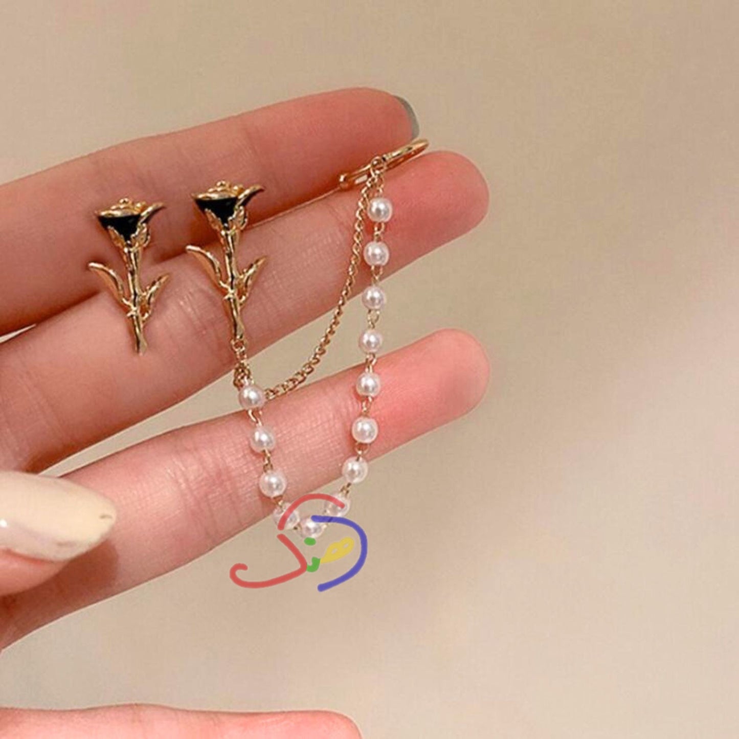 Rose Chain Earcuff Earrings