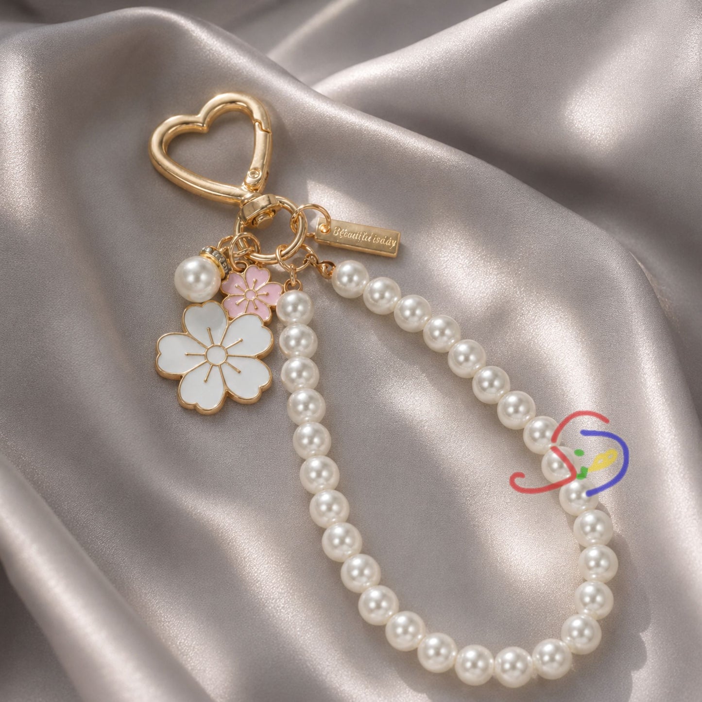 Sakura Pearl Keychain
