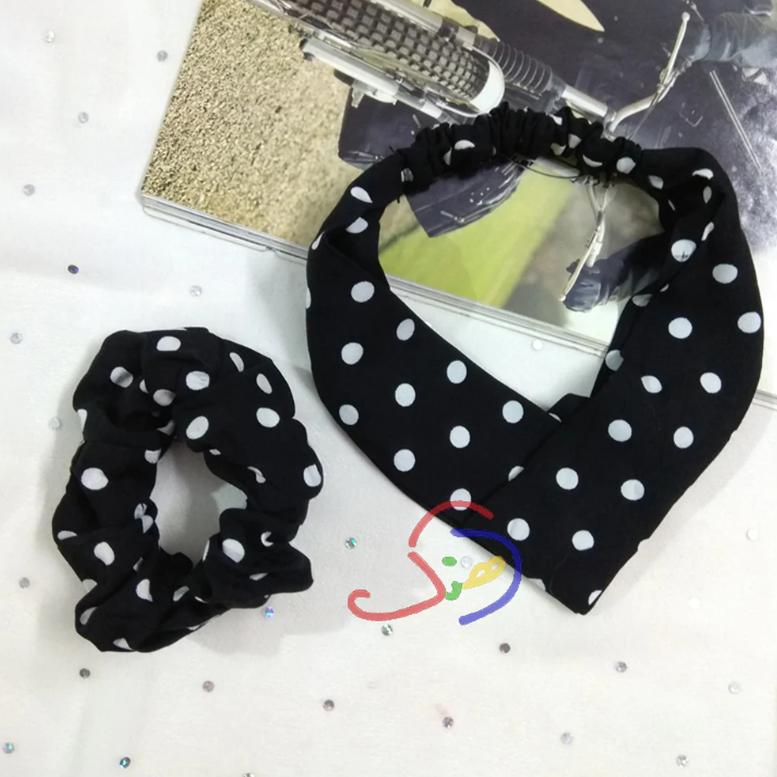 Dotted Headband & Scrunchie