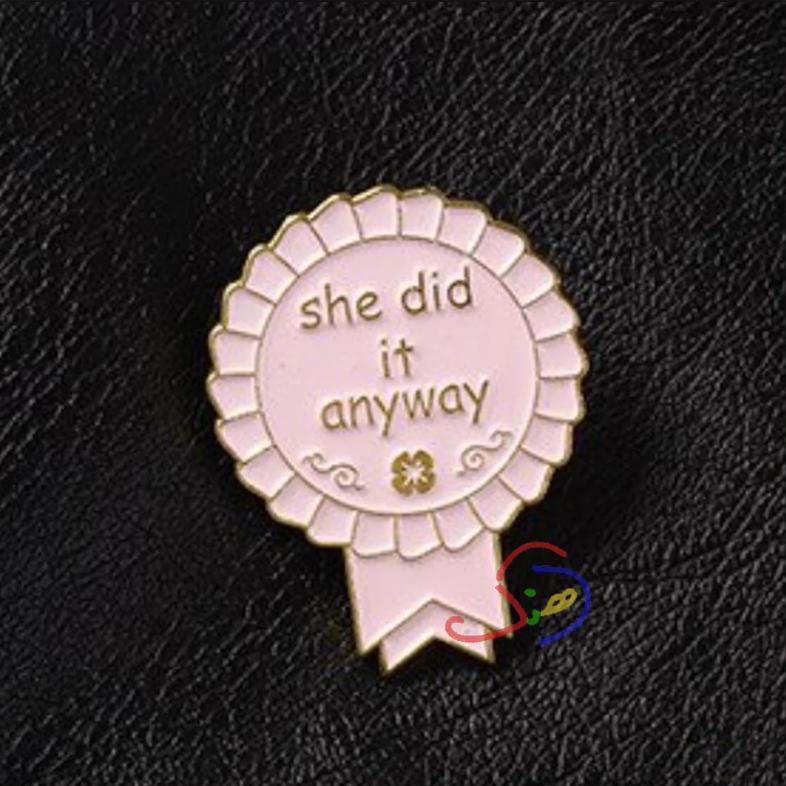 She Did It Brooch