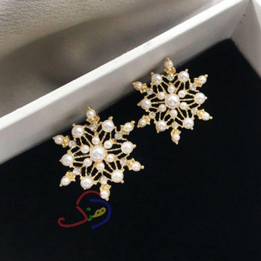 Pearly Snowflake Earrings