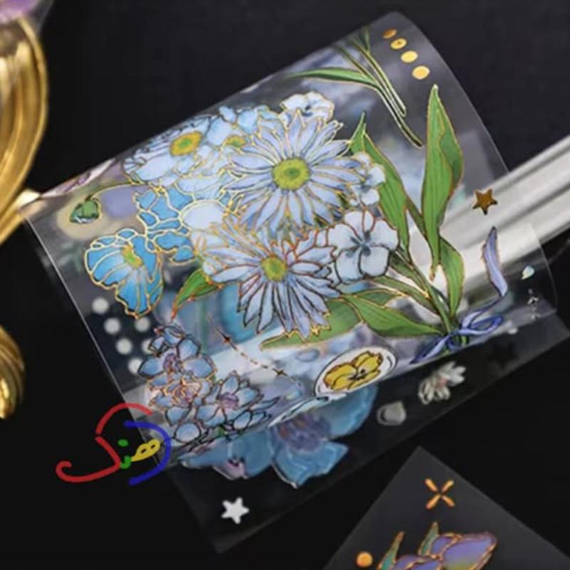 Gold Stamping Floral Stickers