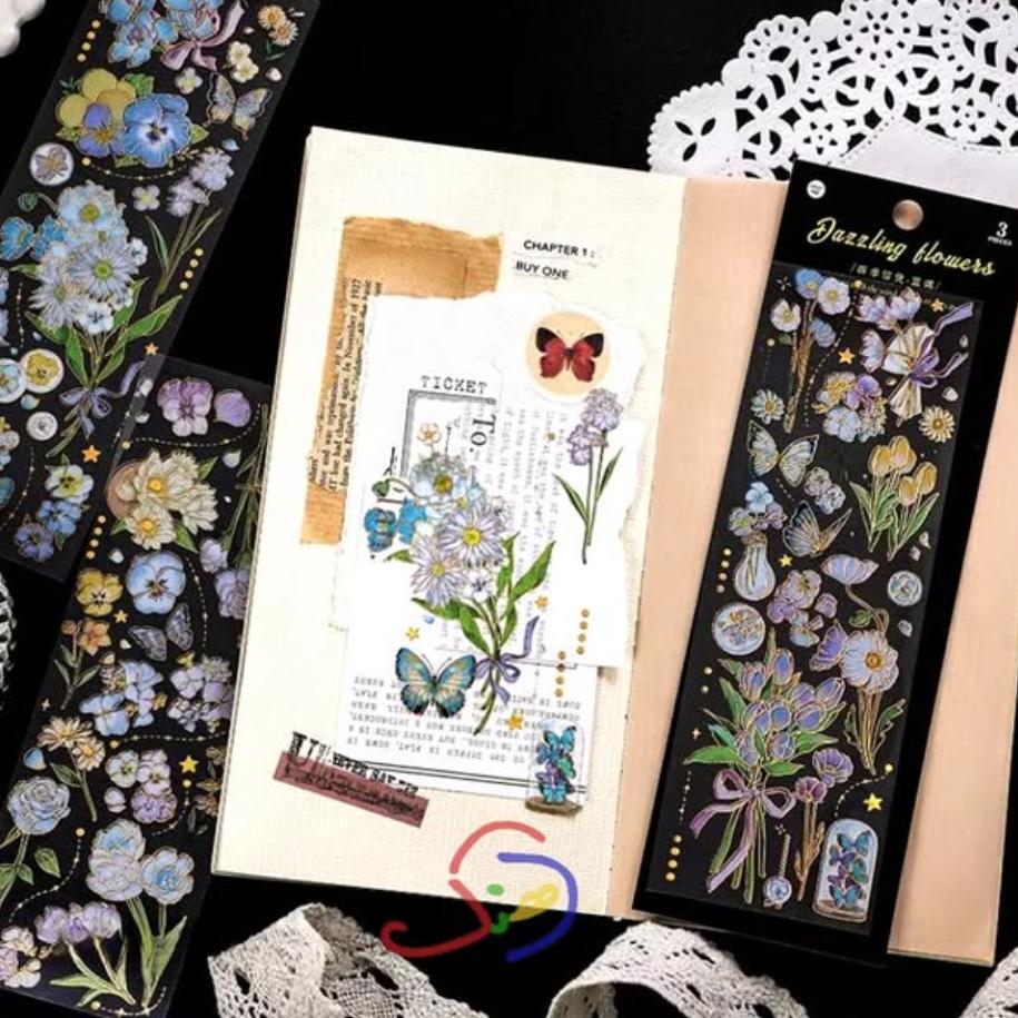 Gold Stamping Floral Stickers