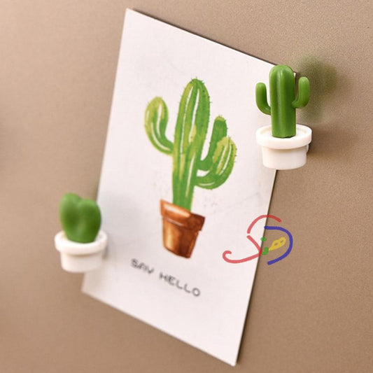 Cactus Fridge Magnets (White)
