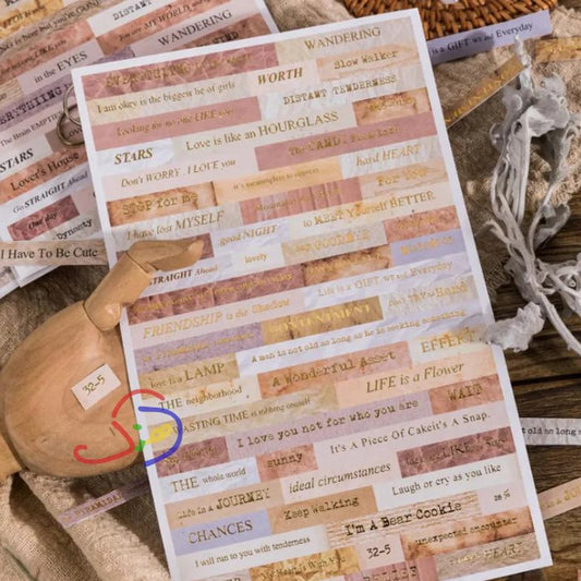 Vintage Texted Foil Stickers