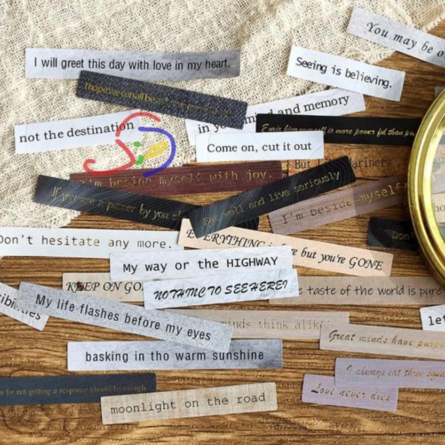 Vintage Texted Foil Stickers