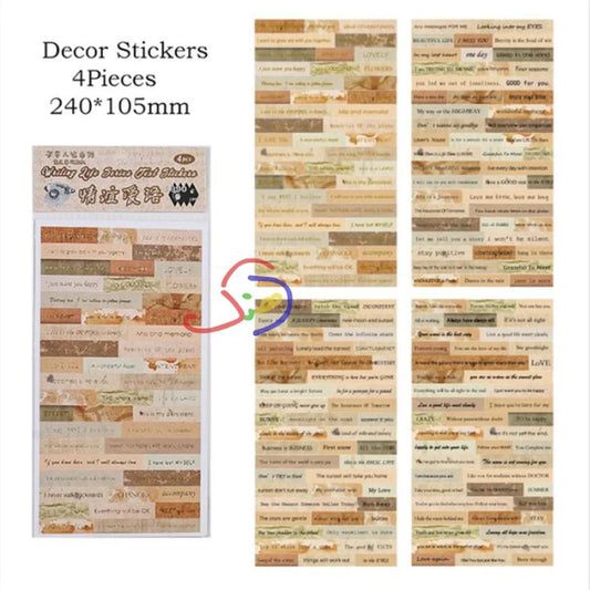 Vintage Texted Foil Stickers