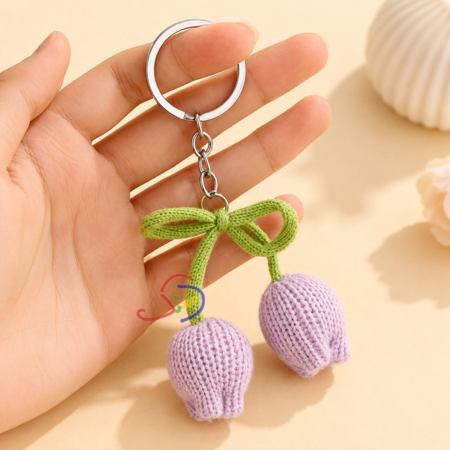 Knitted Tulip Keychain