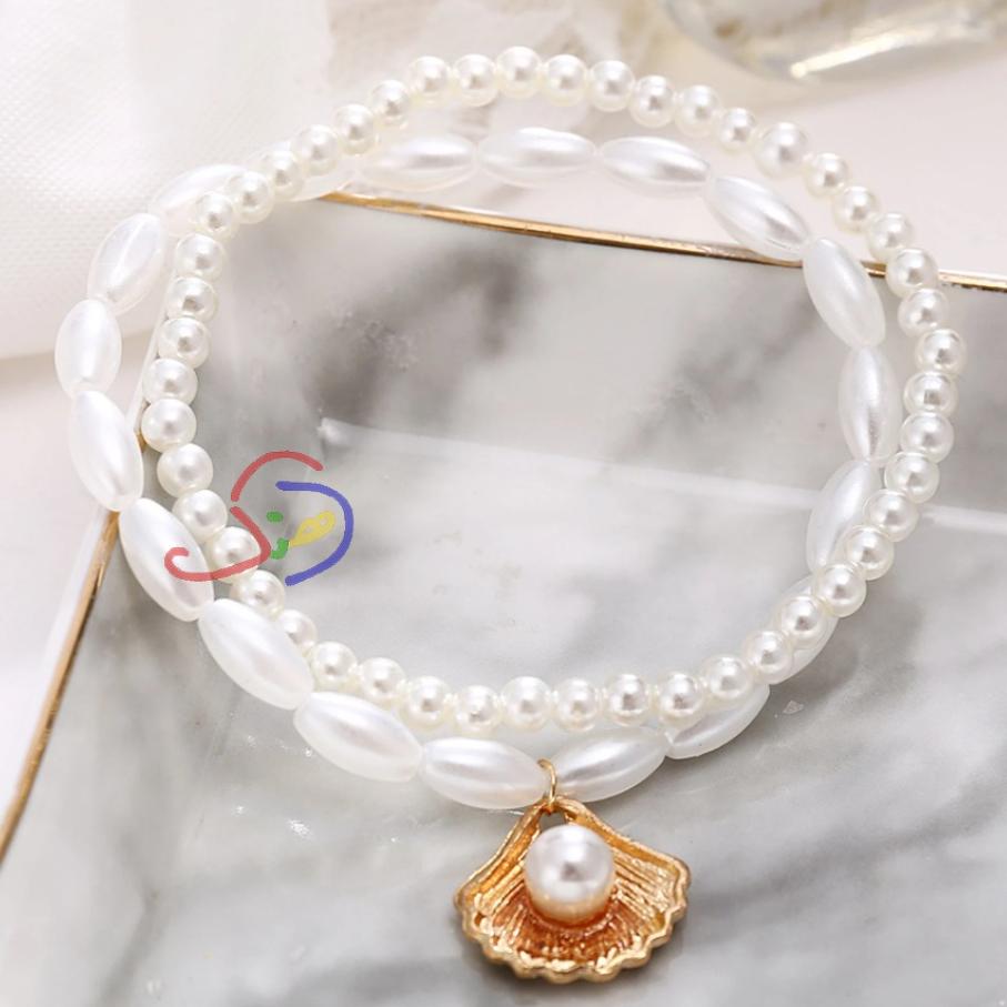 Twin Pearly Anklet