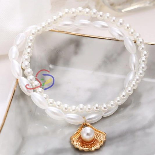 Twin Pearly Anklet