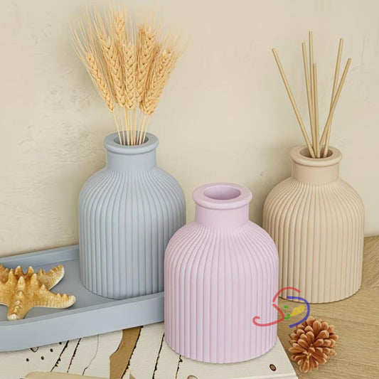 Striped Concrete Vase