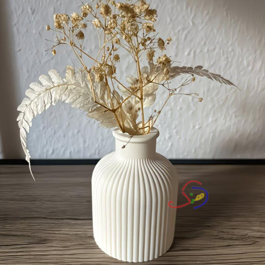 Striped Concrete Vase