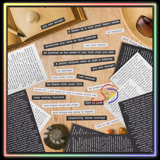 Vintage Texted Foil Stickers