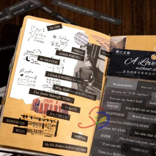 Vintage Love Phrases Stickers