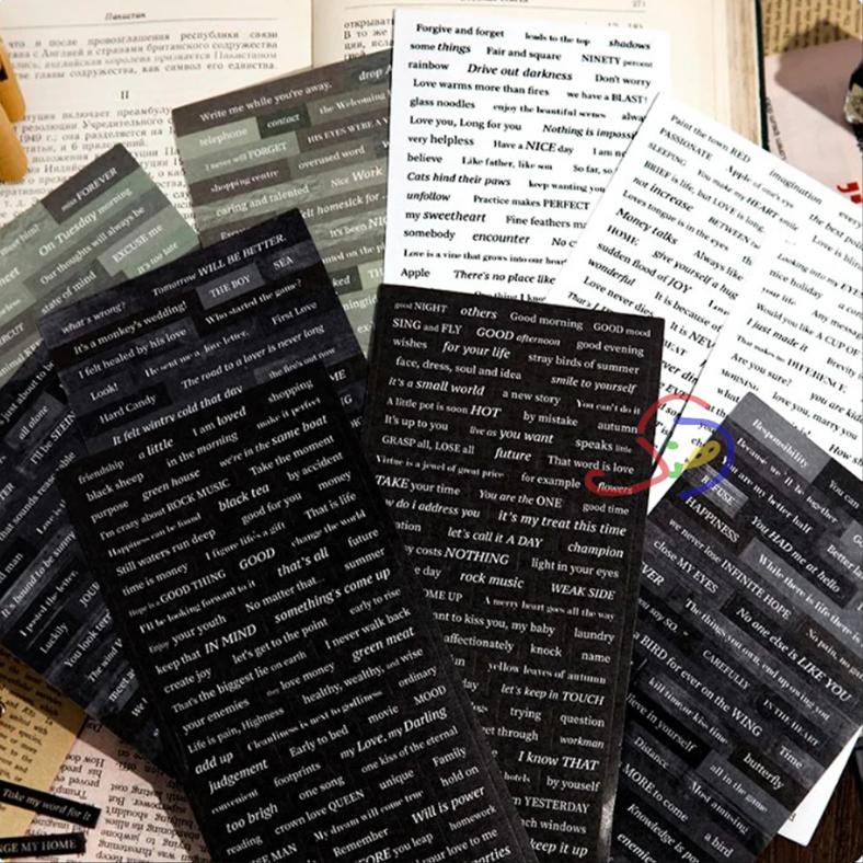 Vintage Love Phrases Stickers