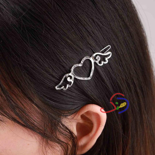 Winged Heart Hair Clip