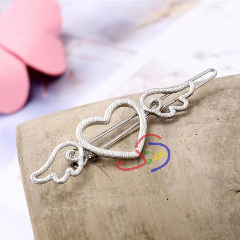 Winged Heart Hair Clip