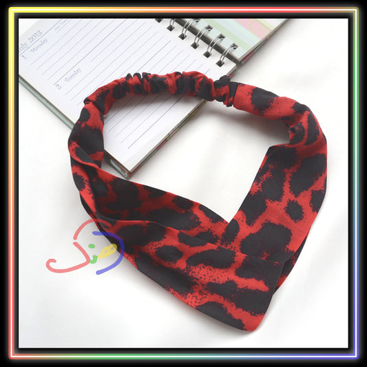 Cheetah Bandana Headband (Red)