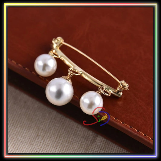 Pearly Cardigan Brooch