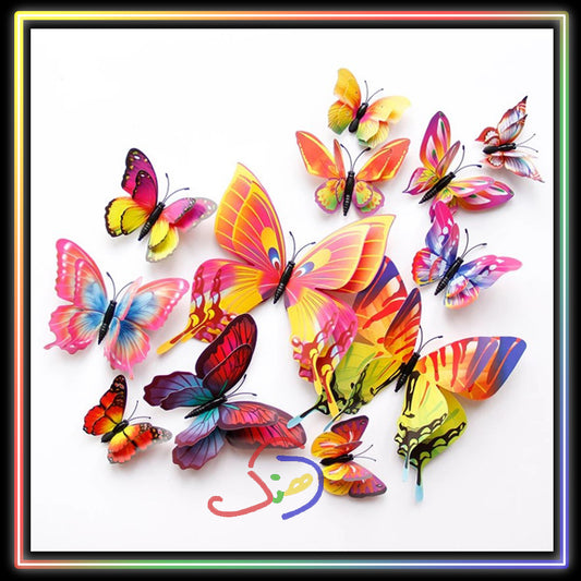 Double Winged 3D Butterflies (Multi colored)
