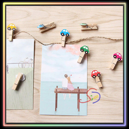 Colorful Car Wooden Pegs