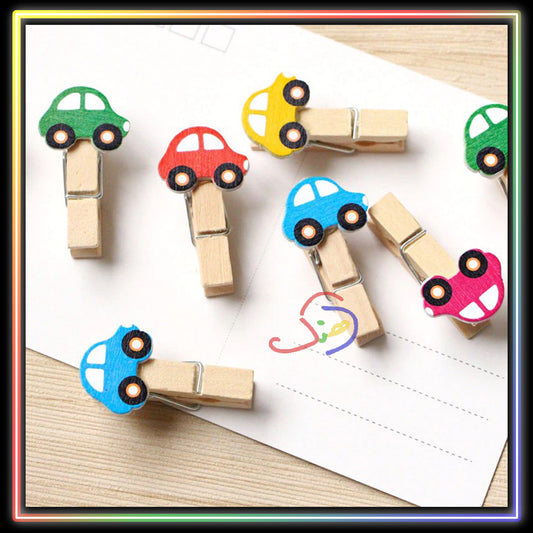 Colorful Car Wooden Pegs