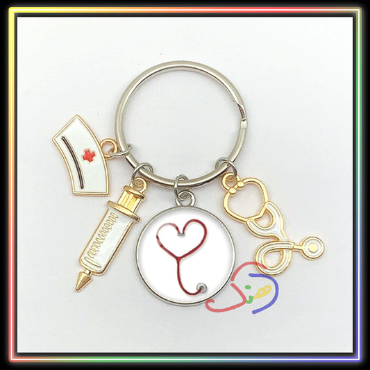 Hearty Stethoscope Keychain