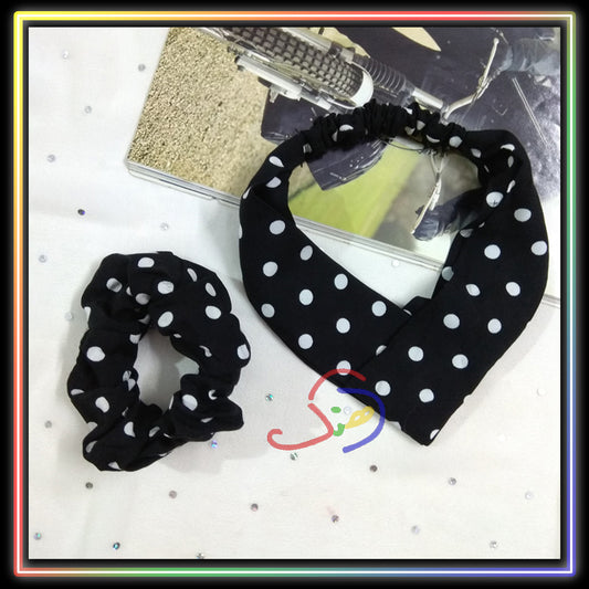 Dotted Headband & Scrunchie