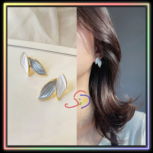 Enamel Leafy Earstuds