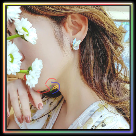 Enamel Butterfly Ear-studs