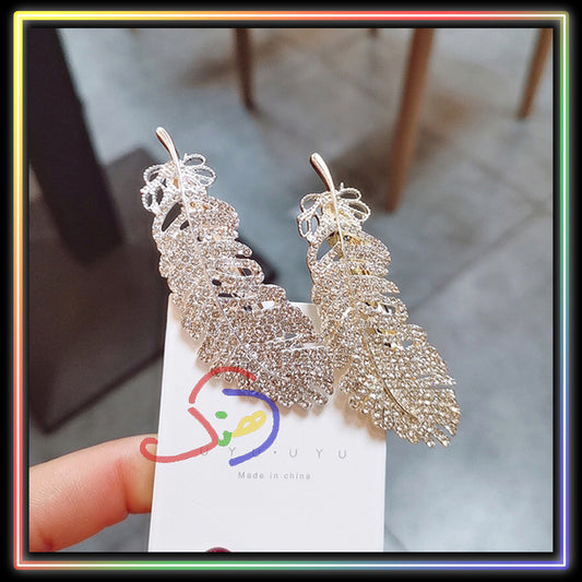 Rhinestone Feather Hair Pin