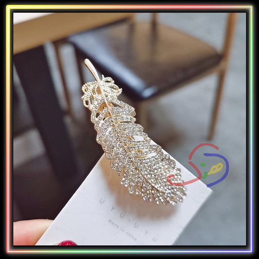 Rhinestone Feather Hair Pin