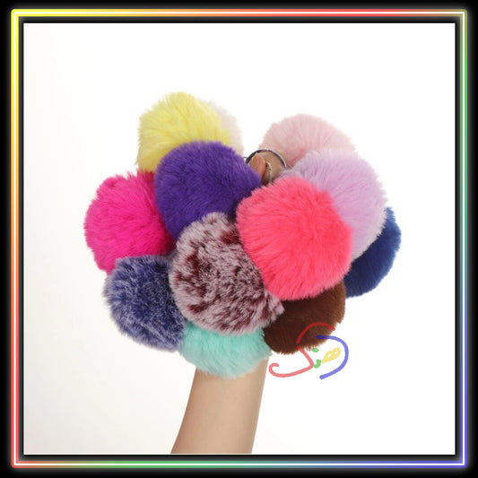 Fur Ball Keychain (Red)