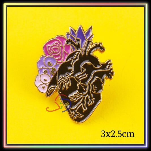 Rosette Heart Brooch